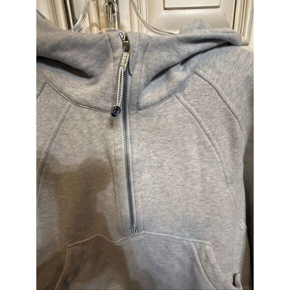 Lululemon Women's Scuba Oversized Half Zip Hoodie Heathered Light Grey Size M/L - Picture 11 of 15
